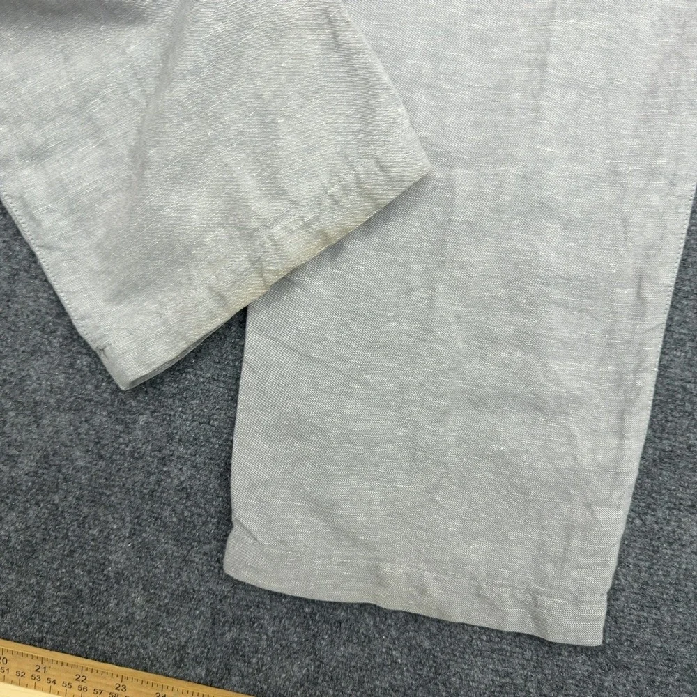 Banana Republic Kentfield Pant Mens 38x32 Grey Linen Cotton Flat Front Casual